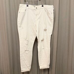 Old Navy Women's Distressed White Jeans